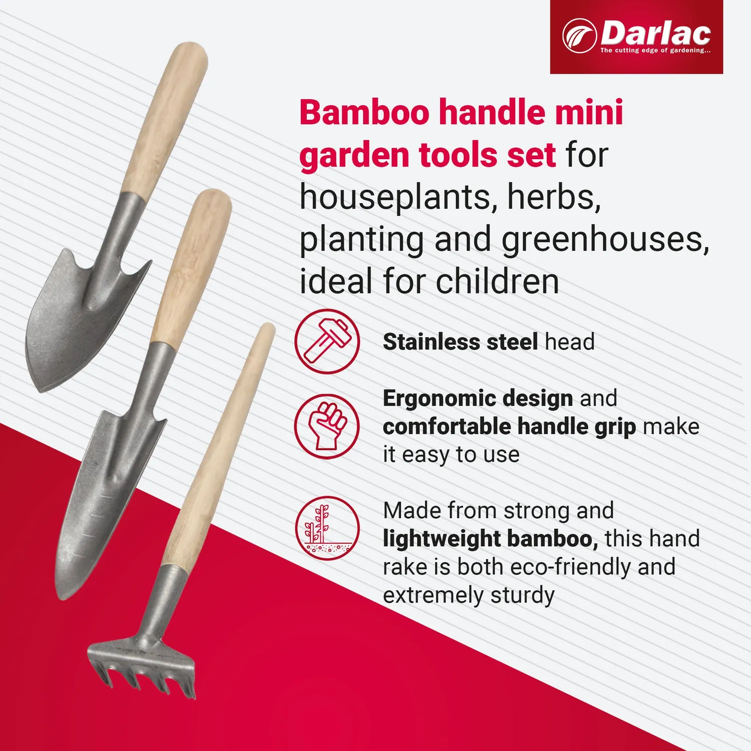 Darlac Bamboo Mini Essentials handgereedschap 3-delige set