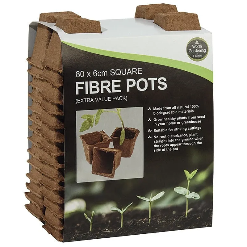 World Botanics Square Fibre Pots kweekpotten 48 x 8cm afbreekbaar