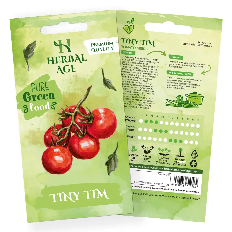 Herbal Age Premium Tiny Tim tomatenzaden 20 zaden dwerg