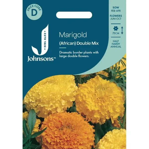 Johnsons Marigold African Double Mixed bloemzaden oranje