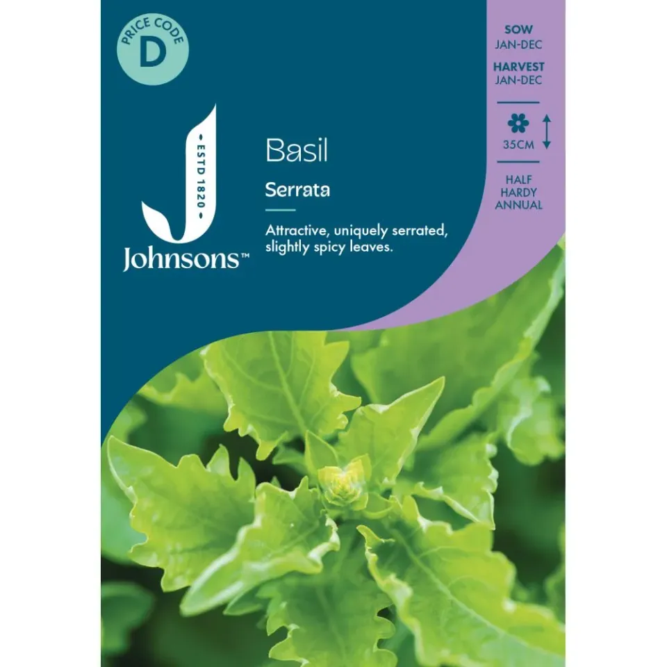 World Botanics Basil Serrata basilicum zaden gekarteld blad
