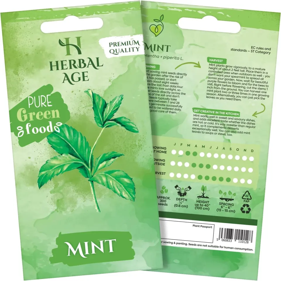 Herbal Age Premium Munt Muntzaden 170 Zaden Onbespoten