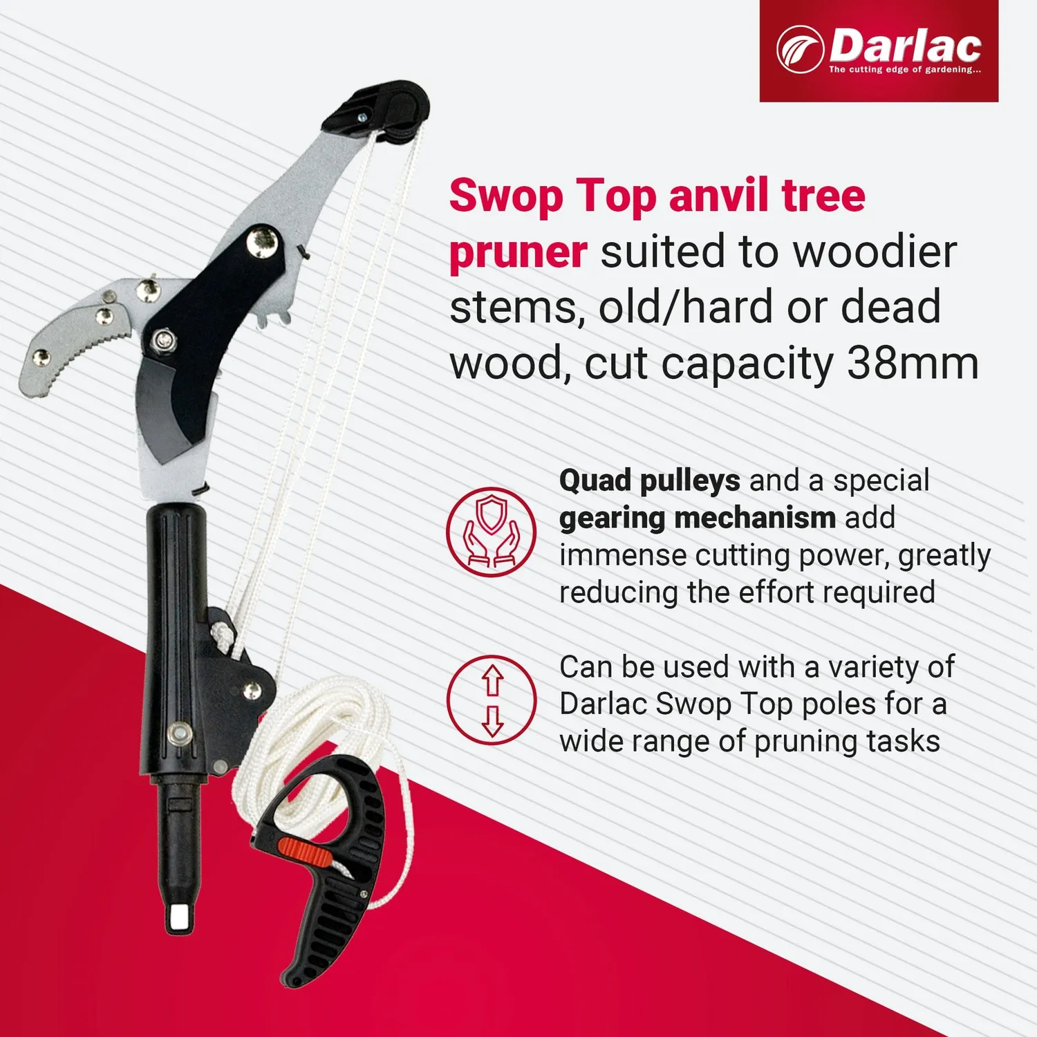 Darlac Swop Top Geared Anvil snoeikop 38 mm