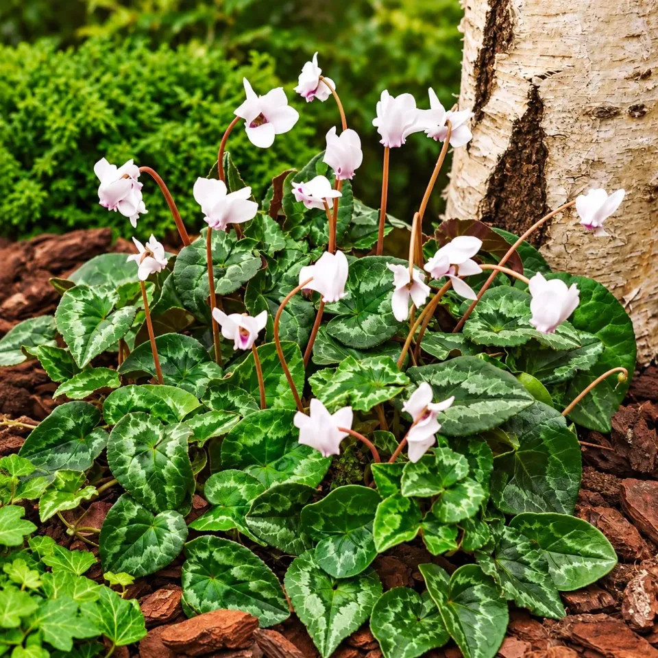 World Botanics Cyclamen hederifolium White potplant 9cm schaduw