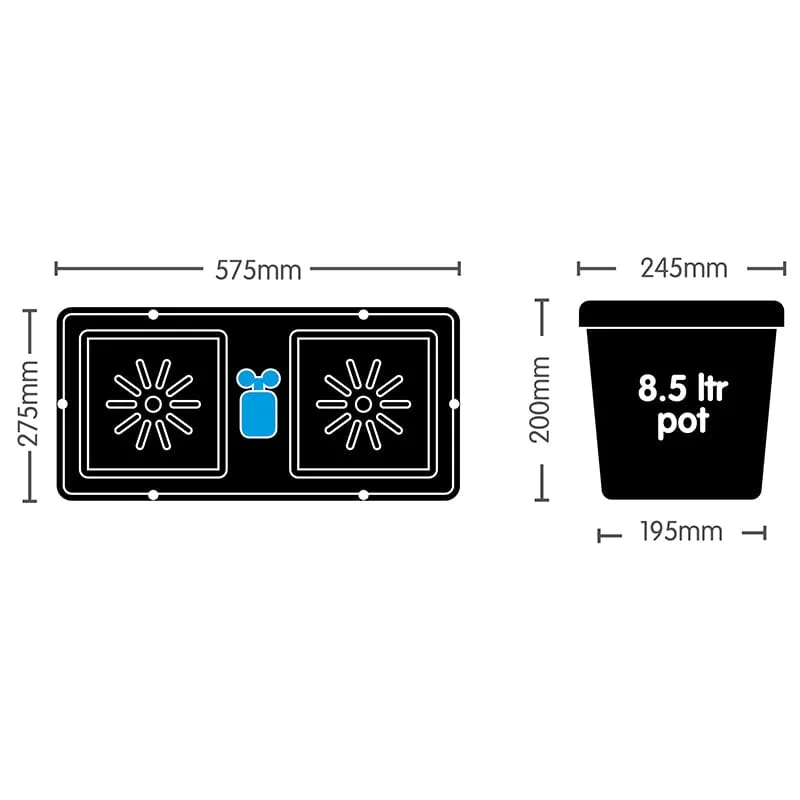 AutoPot Easy2grow Uitbreidingsset bewatering 2 potten zwart