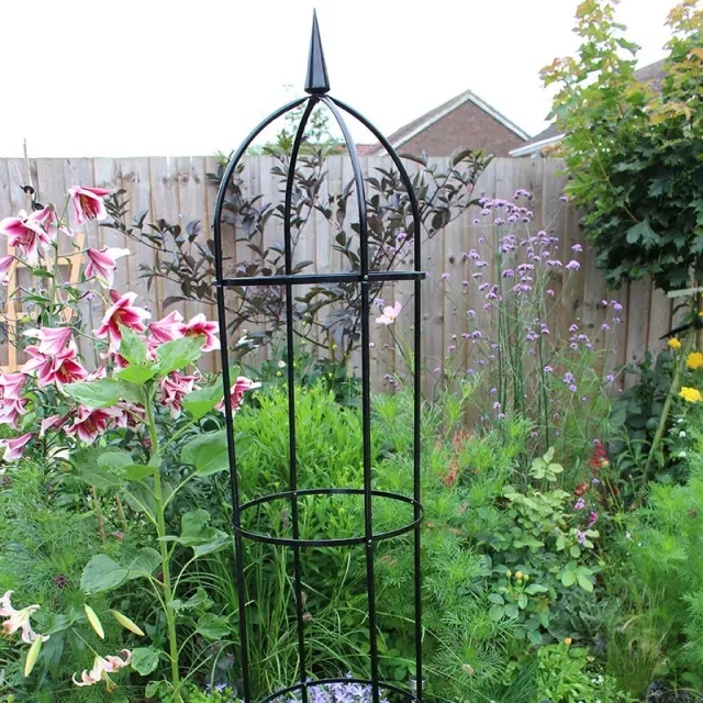 World Botanics Steel Garden Obelisk plantensteun 2m gepoedercoat