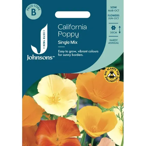 World Botanics California Poppy Single Mixed zaden gemengd eenjarig