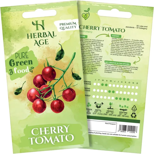 Herbal Age Premium Black Cherry Tomatenzaden 30 Zaden Onbespoten