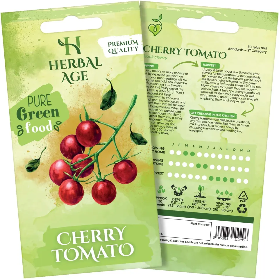 Herbal Age Premium Black Cherry Tomatenzaden 30 Zaden Onbespoten