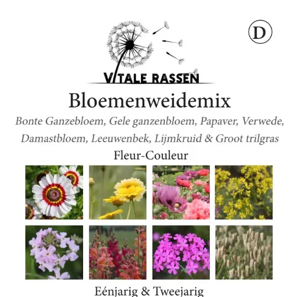 Vitale Rassen Bloemenweidemix bloemzaden bijenweide
