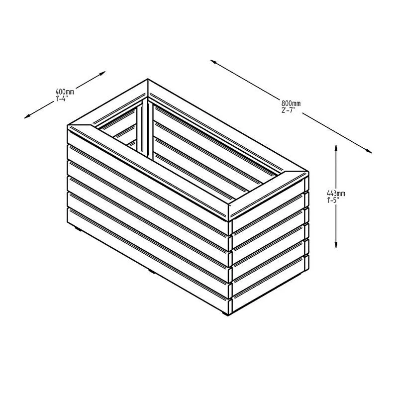 World Botanics Linear Double houten plantenbak 80 cm