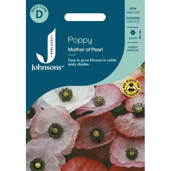 World Botanics Papaver Mother of Pearl zaden pastel eenjarig