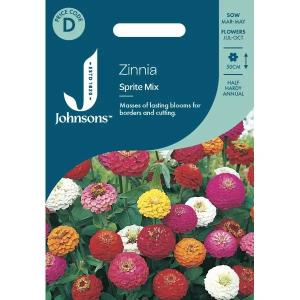 World Botanics Zinnia Sprite Mix bloemzaden 50 cm