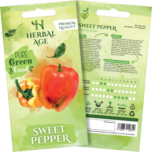 Herbal Age Premium Paprika paprikazaden ca. 36 zaden zoet