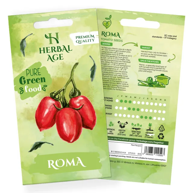Herbal Age Premium Roma Tomaat zaden ca. 50 zaden saus