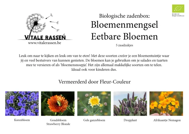 Vitale Rassen zadenbox eetbare bloemen mengsel