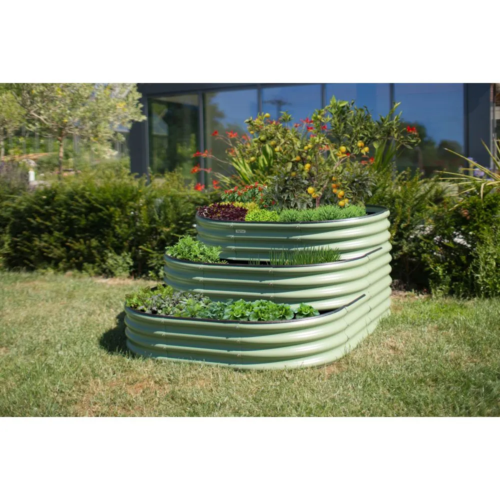 World Botanics VegTub 3 Tier verhoogd bed saliegroen staal