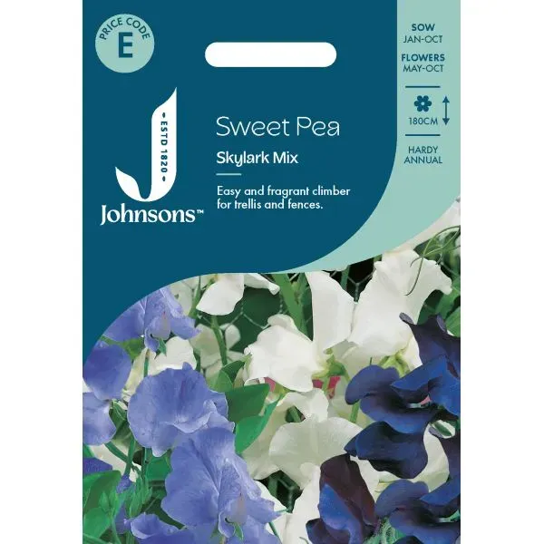 World Botanics Sweet Pea Skylark Mix lathyrus zaden wit-blauw