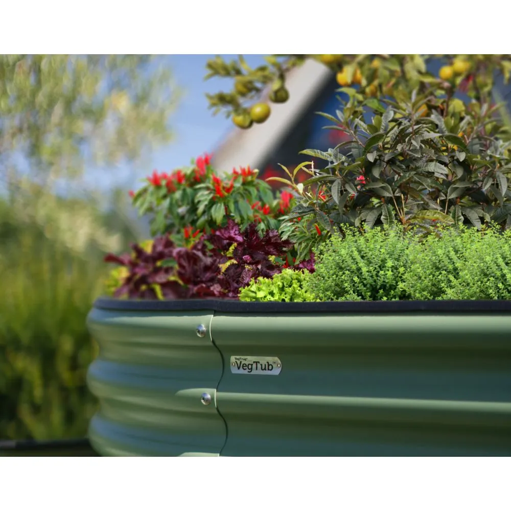 World Botanics VegTub 3 Tier verhoogd bed saliegroen staal