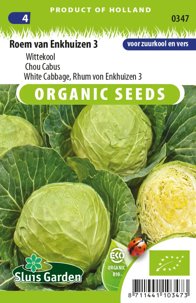 Sluis Garden Witte Kool Roem van Enkhuizen 3 zaden BIO bewaarbaar