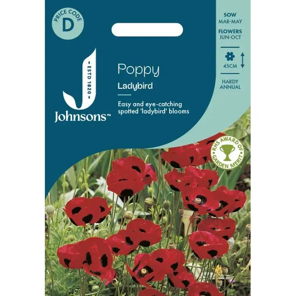 World Botanics Papaver Ladybird bloemzaden rood met stip