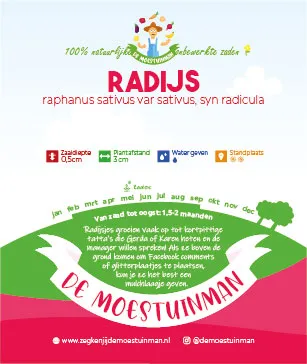 De moestuinman Radijs zaden snelle oogst