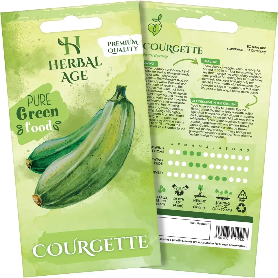Herbal Age Premium Courgette Courgettezaden 12 Zaden Onbespoten