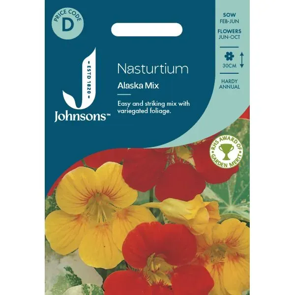 World Botanics Nasturtium Alaska Mixed oost-indische kers zaden
