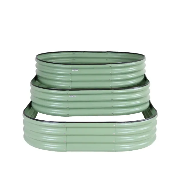 World Botanics VegTub 3 Tier verhoogd bed saliegroen staal