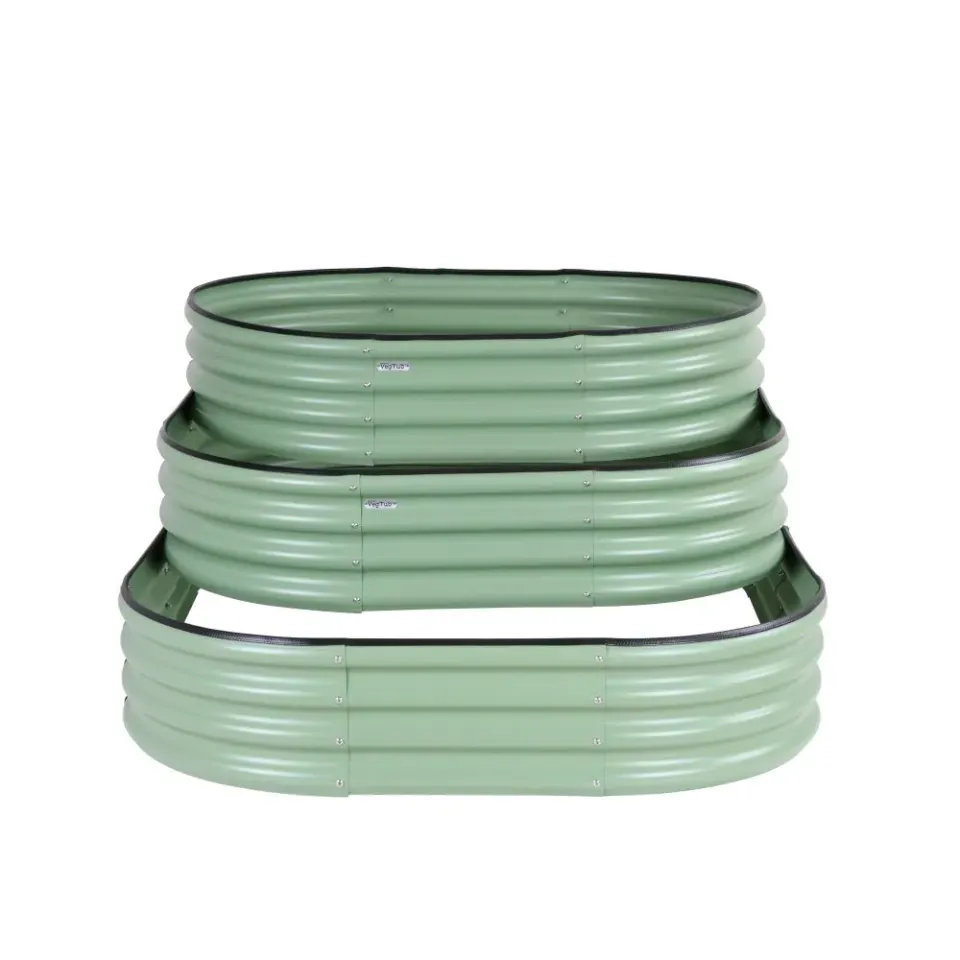 World Botanics VegTub 3 Tier verhoogd bed saliegroen staal