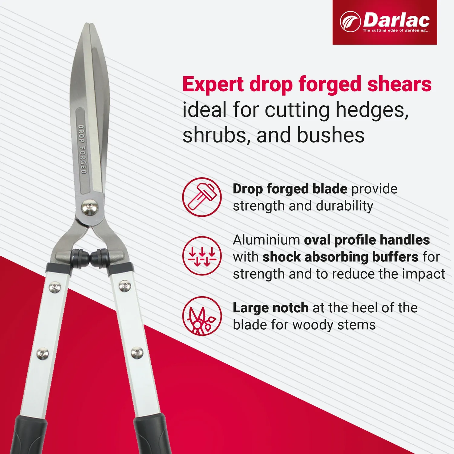 Darlac Expert Drop Forged heggenschaar 23 cm gesmeed