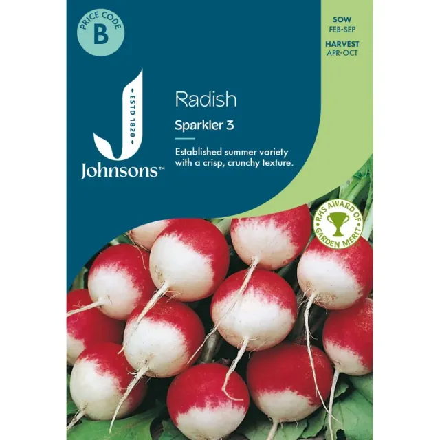 World Botanics Radish Sparkler 3 groentezaden rond rood witpunt