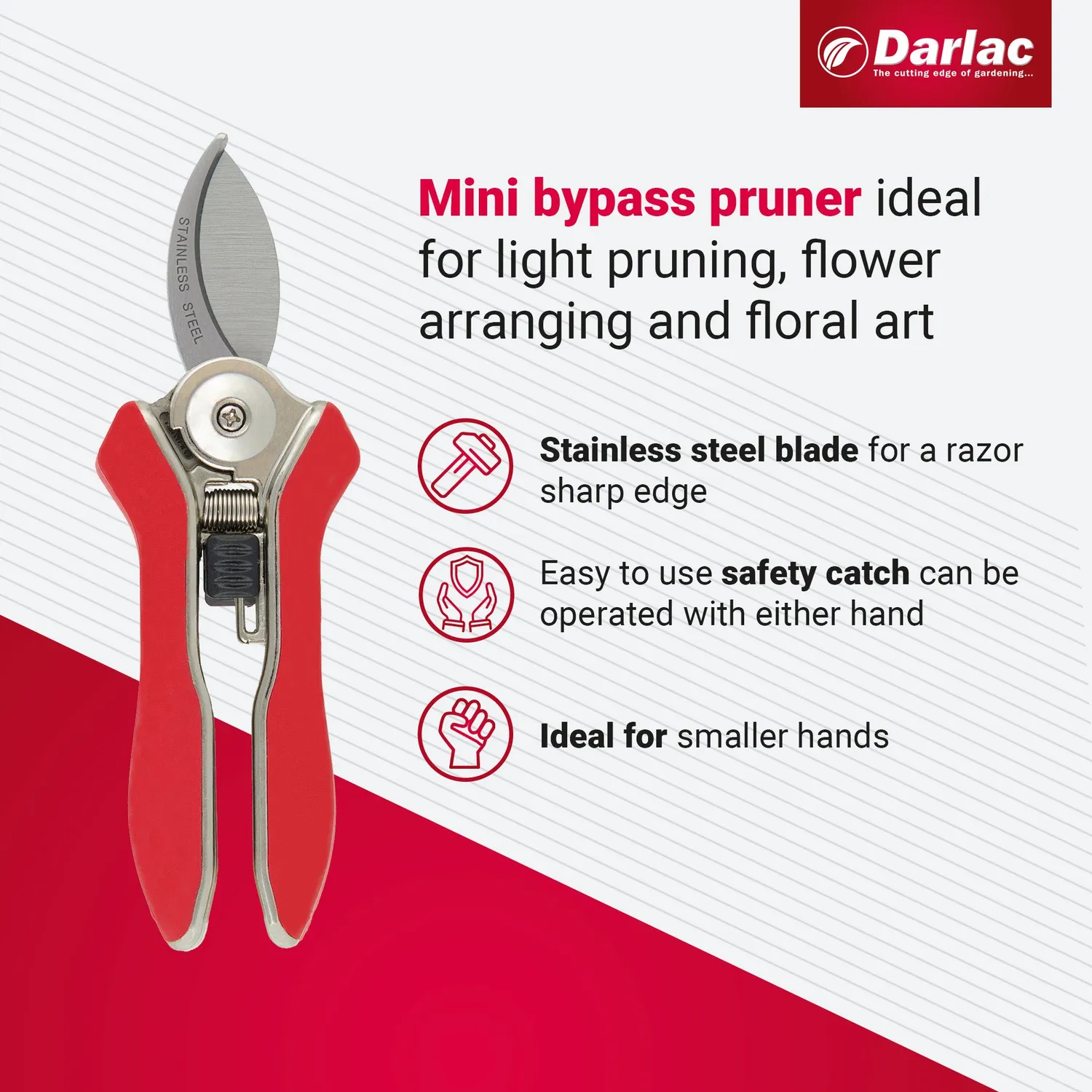 Darlac Mini bypass snoeischaar 10mm rvs