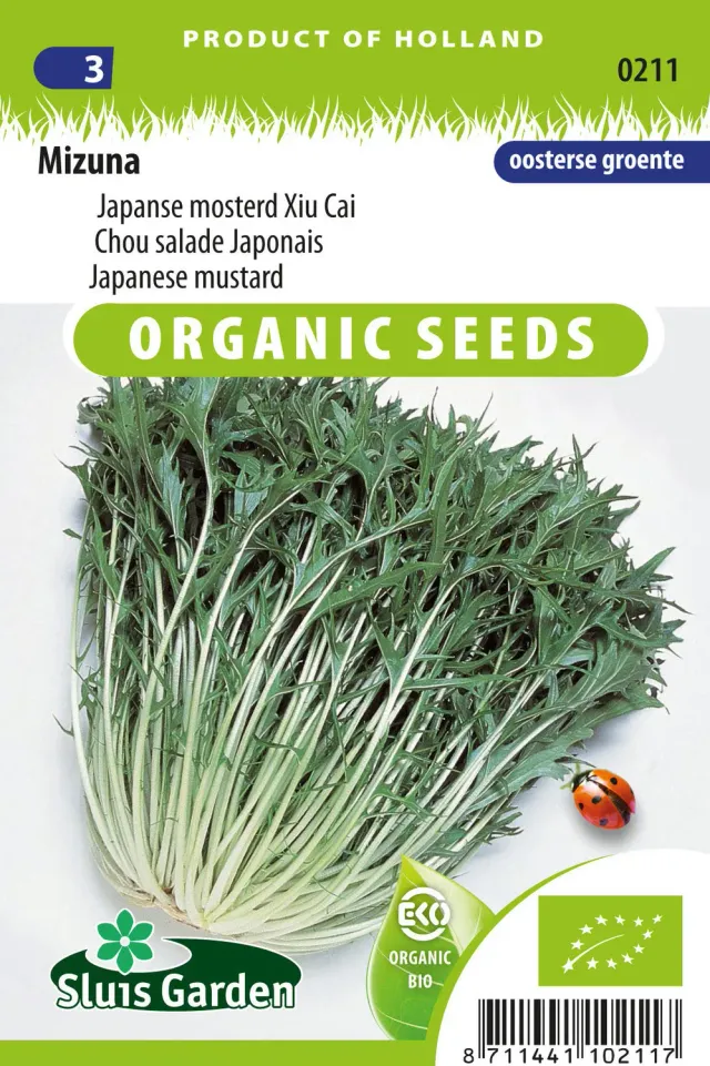 Sluis Garden Mizuna Japanse Mosterd zaden BIO snelgroeiend