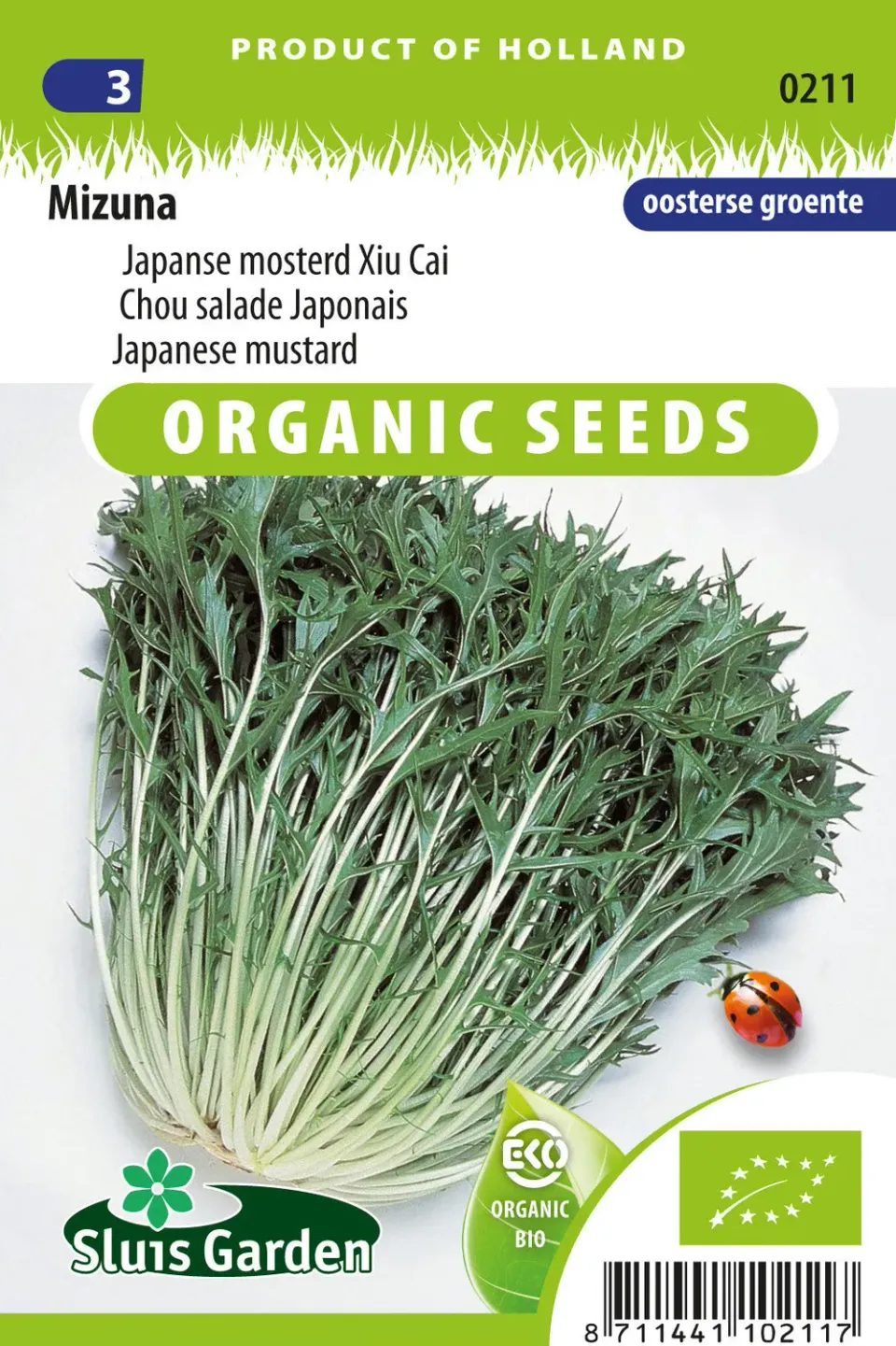 Sluis Garden Mizuna Japanse Mosterd zaden BIO snelgroeiend