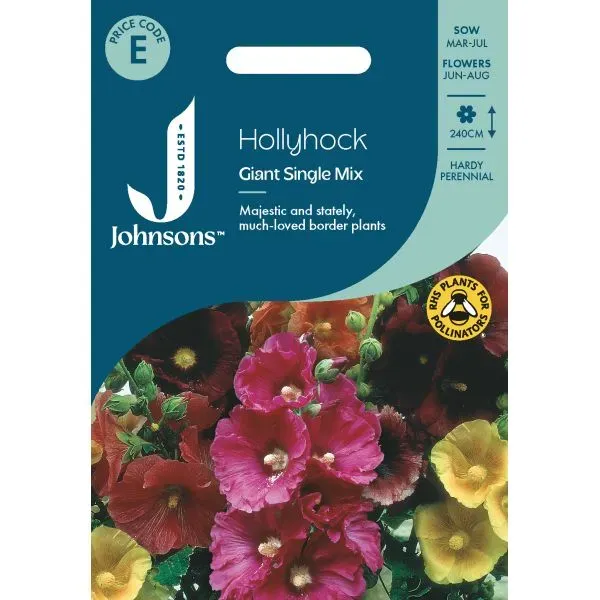 Johnsons Hollyhock Giant Single stokroos zaden gemengd