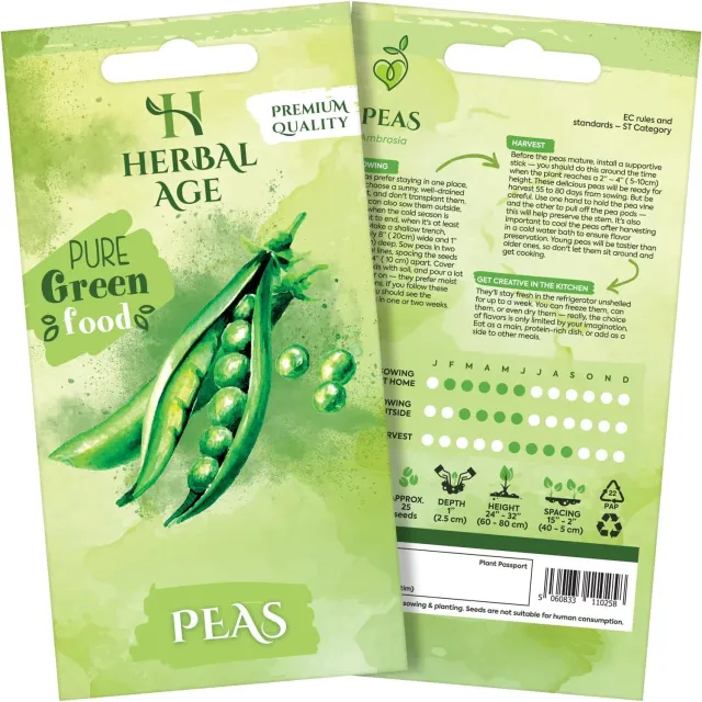Herbal Age Premium Erwt Zaden ca. 30 Zoet