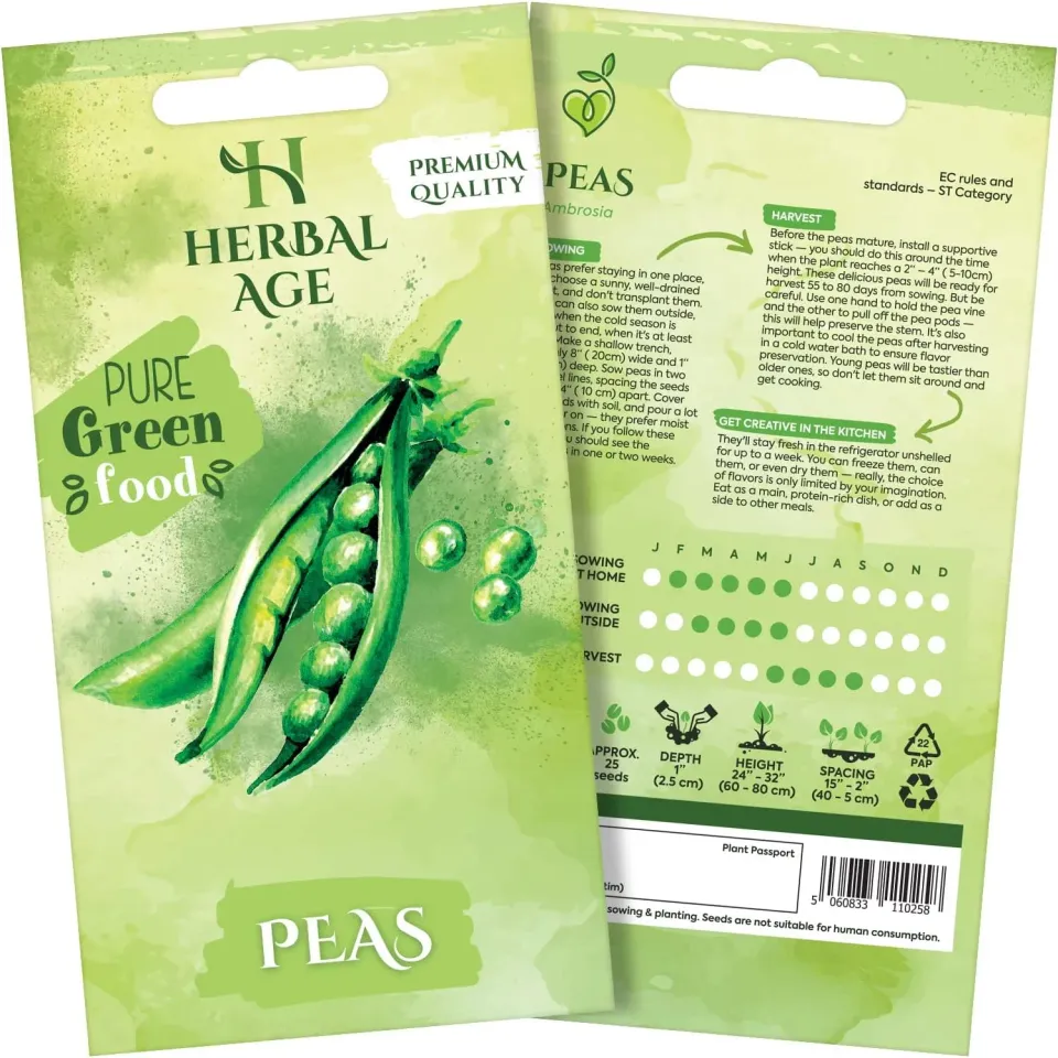 Herbal Age Premium Erwt Zaden ca. 30 Zoet