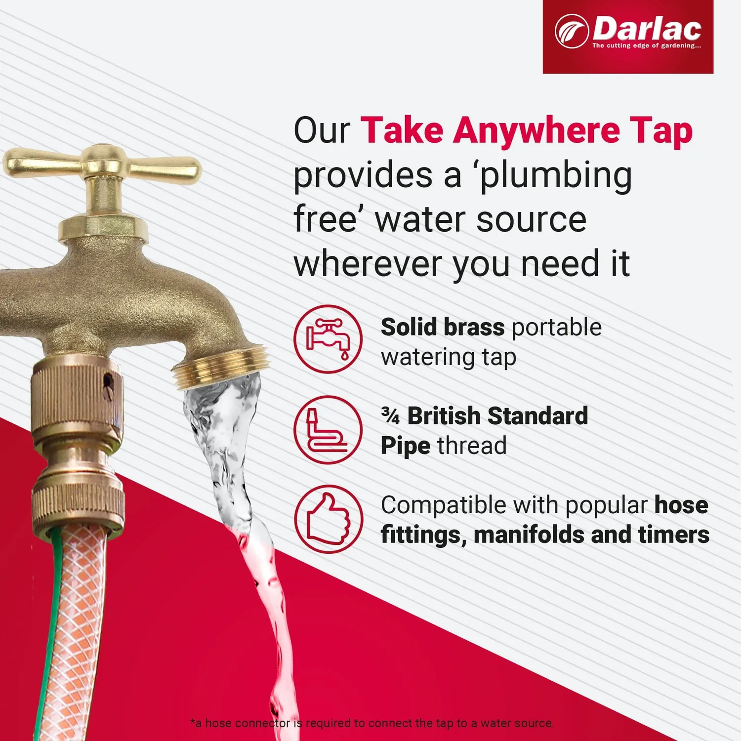 Darlac Take Anywhere Tap tuinkraan messing