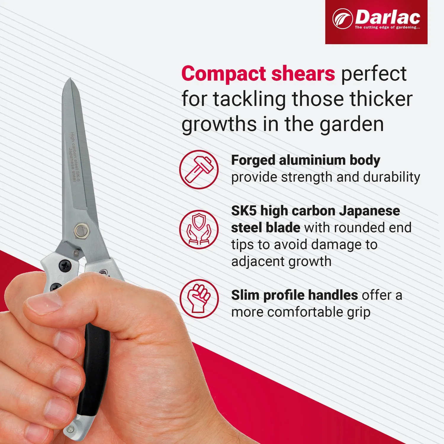 World Botanics Darlac Compact tuinschaar 10mm 21,5cm