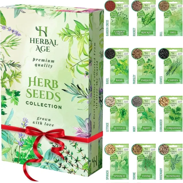 Herbal Age 12 soorten kruidenzaden cadeauset 8700 zaden