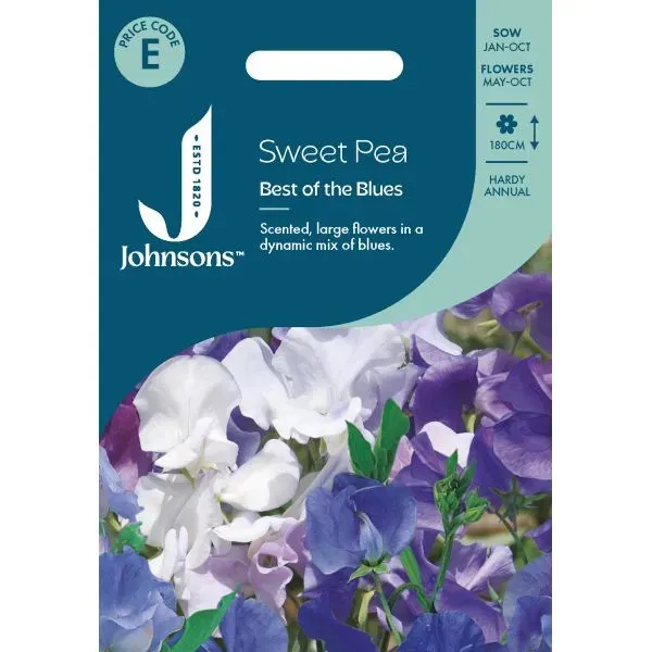 Johnsons Sweet Pea Best of the Blues bloemzaden blauw 180 cm