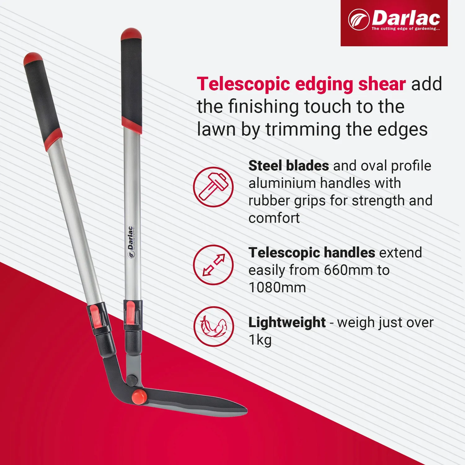 Darlac Telescopic graskantschaar staal 66-108 cm
