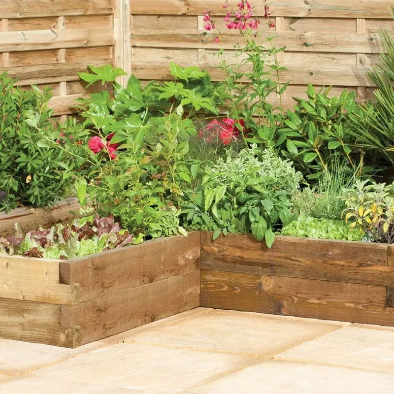 World Botanics Caledonian Corner hoekbak hout 130x130 cm moestuin
