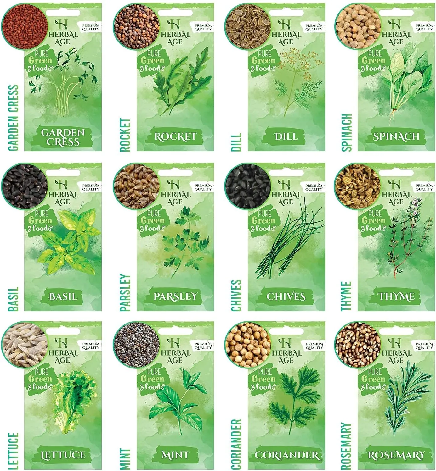Herbal Age 12 soorten kruidenzaden cadeauset 8700 zaden
