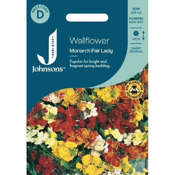 Johnsons Monarch Fair Lady muurbloem zaden oranje mix