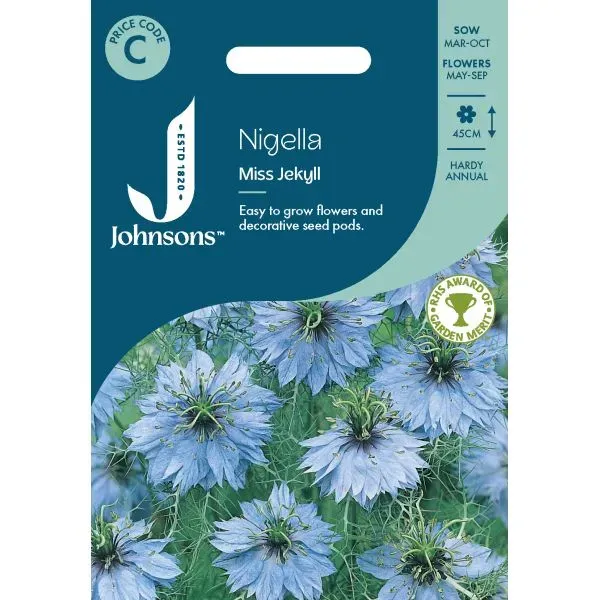 World Botanics Miss Jekyll nigella bloemzaden blauw