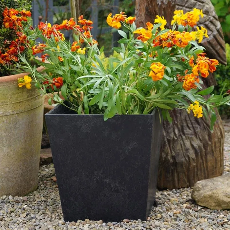 World Botanics Sonata 33cm plantenbak leisteen zelfbewatering