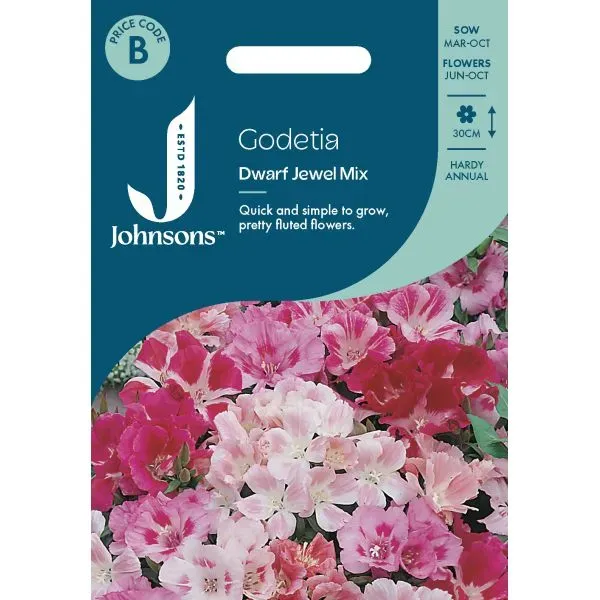 World Botanics Dwarf Jewel Mix godetia zaden compact