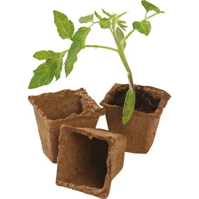 World Botanics Square Fibre Pots kweekpotten 48 x 8cm afbreekbaar
